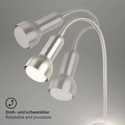 Briloner 2178012 - LED Elastyczna lampa naścienna 1xE14/10W/230V + LED/3W matowy chrom
