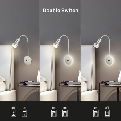 Briloner 2178012 - LED Elastyczna lampa naścienna 1xE14/10W/230V + LED/3W matowy chrom