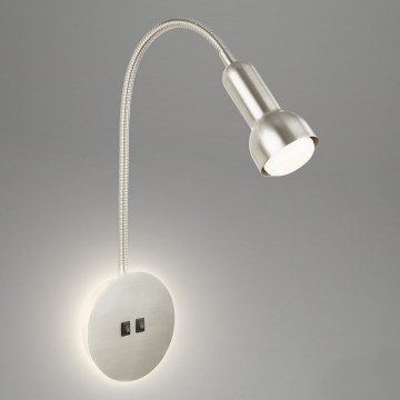 Briloner 2178012 - LED Elastyczna lampa naścienna 1xE14/10W/230V + LED/3W matowy chrom