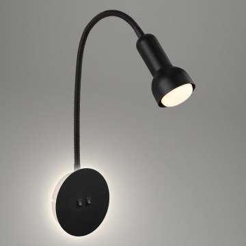 Briloner 2178015 - Elastyczna lampa ścienna LED 1xE14/10W/230V + LED/3W czarna