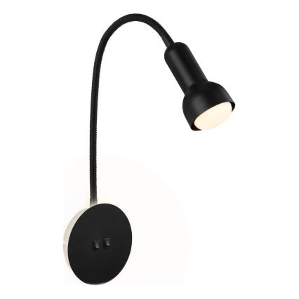 Briloner 2178015 - Elastyczna lampa ścienna LED 1xE14/10W/230V + LED/3W czarna