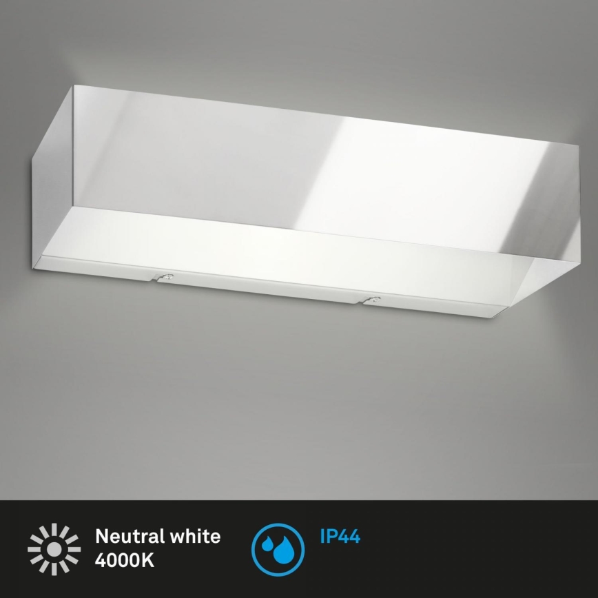 Briloner 2204-018 - LED Kinkiet zewnętrzny LED/8W/230V IP44 chrom błyszczący