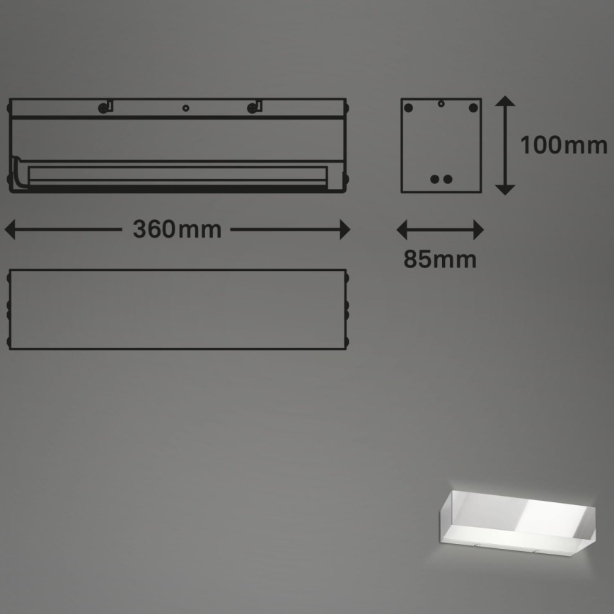 Briloner 2204-018 - LED Kinkiet zewnętrzny LED/8W/230V IP44 chrom błyszczący