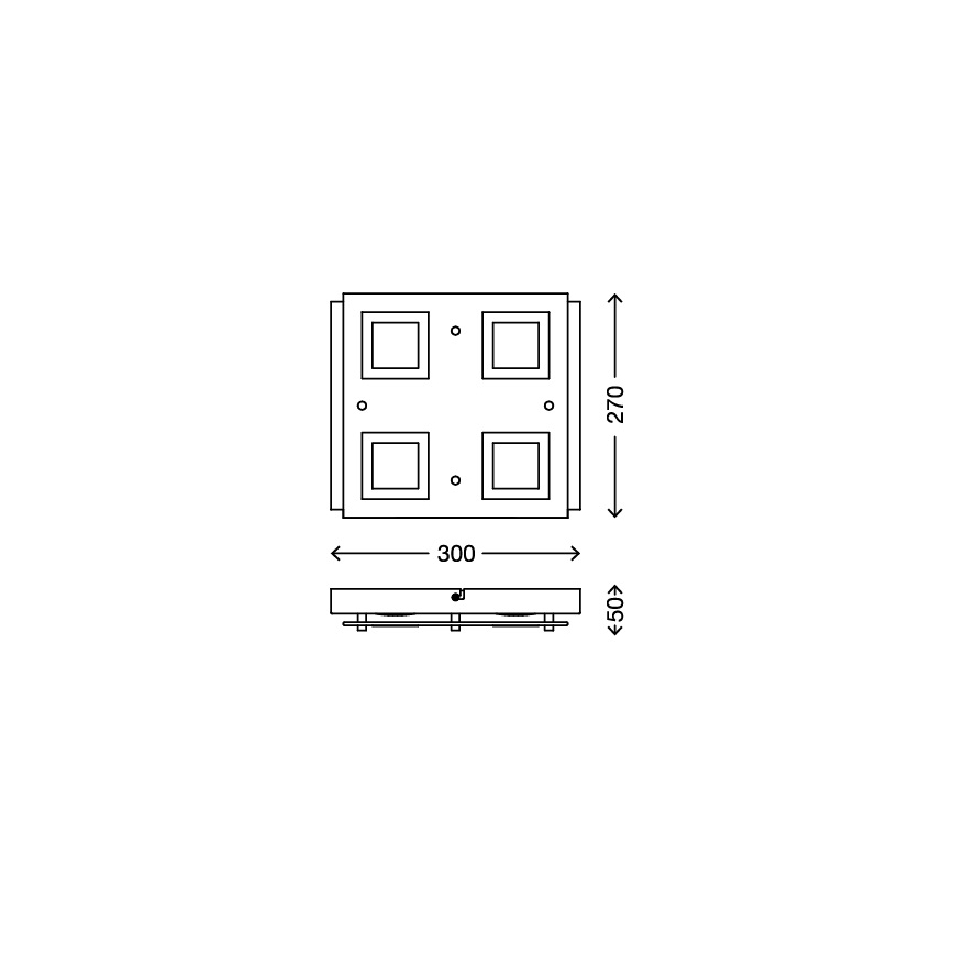 Briloner - 2213-048 - LED Plafon łazienkowy SPLASH 4xLED/4,5W/230V IP44