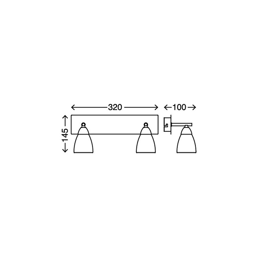 Briloner 2227-038 - Oświetlenie łazienkowe SPLASH 2xG9/28W/230V