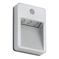 Briloner 2278-031 - LED Oświetlenie schodowe zewnętrzne z czujnikiem 3xLED/0,06W/3xAAA IP54