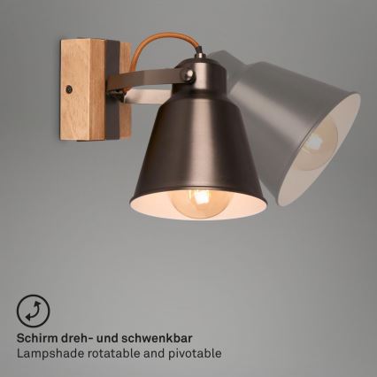 Briloner 2406-014 - Kinkiet punktowy RETRO 1xE27/40W/230V brązowy