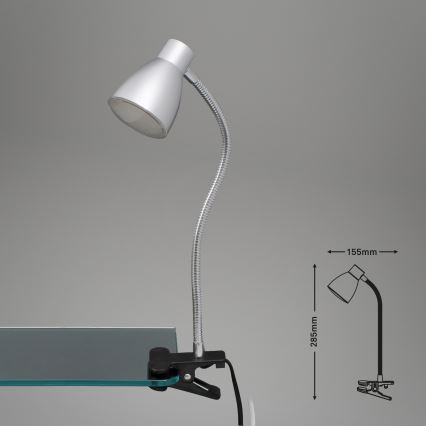 Briloner 2615-014P - LED Lampa z klipsem GRIP LED/2,5W/230V srebrna
