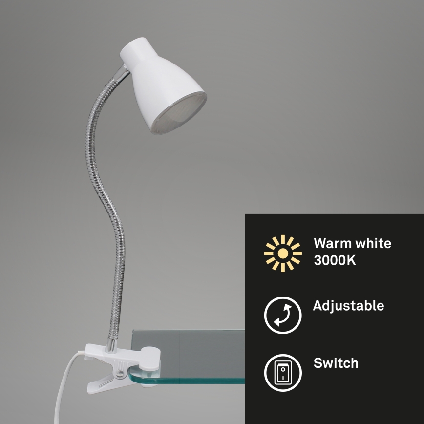 Briloner 2615-016P - LED Lampa z klipsem GRIP LED/2,5W/230V biała