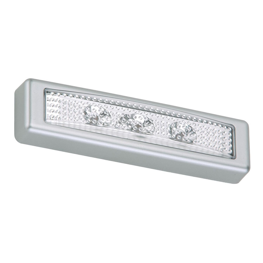 Briloner 2689-034 - LED Dotykowa lampa orientacyjna LERO LED/0,18W/3xAAA srebrna