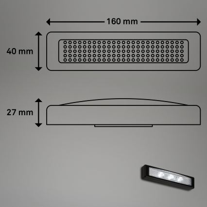 Briloner 2689-035 - LED Dotykowa lampa orientacyjna LERO LED/0,18W/3xAAA czarna