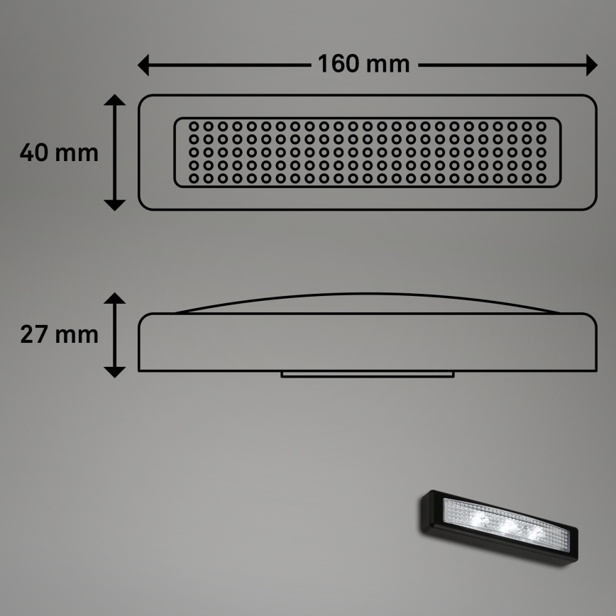 Briloner 2689-035 - LED Dotykowa lampa orientacyjna LERO LED/0,18W/3xAAA czarna