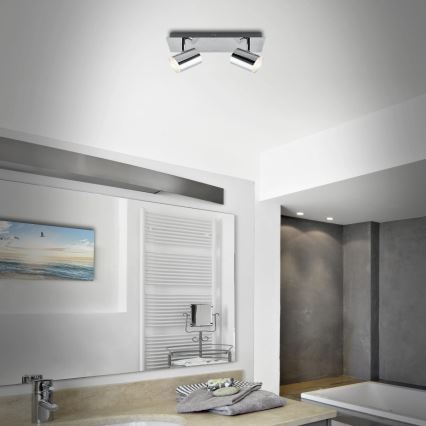 Briloner 2731-028 - Łazienkowa oprawa punktowa BANYO 2xGU10/5W/230V IP44, błyszczący chrom