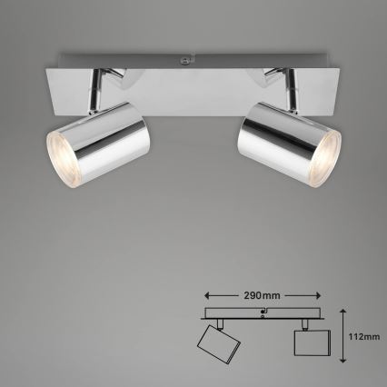 Briloner 2731-028 - Łazienkowa oprawa punktowa BANYO 2xGU10/5W/230V IP44, błyszczący chrom