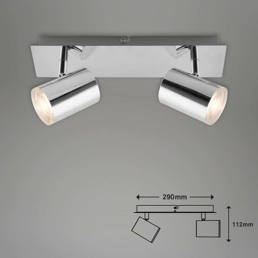 Briloner 2731-028 - Łazienkowa oprawa punktowa BANYO 2xGU10/5W/230V IP44, błyszczący chrom