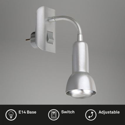 Briloner 2739-014P - Oświetlenie do gniazdka 1xE14/25W/230V