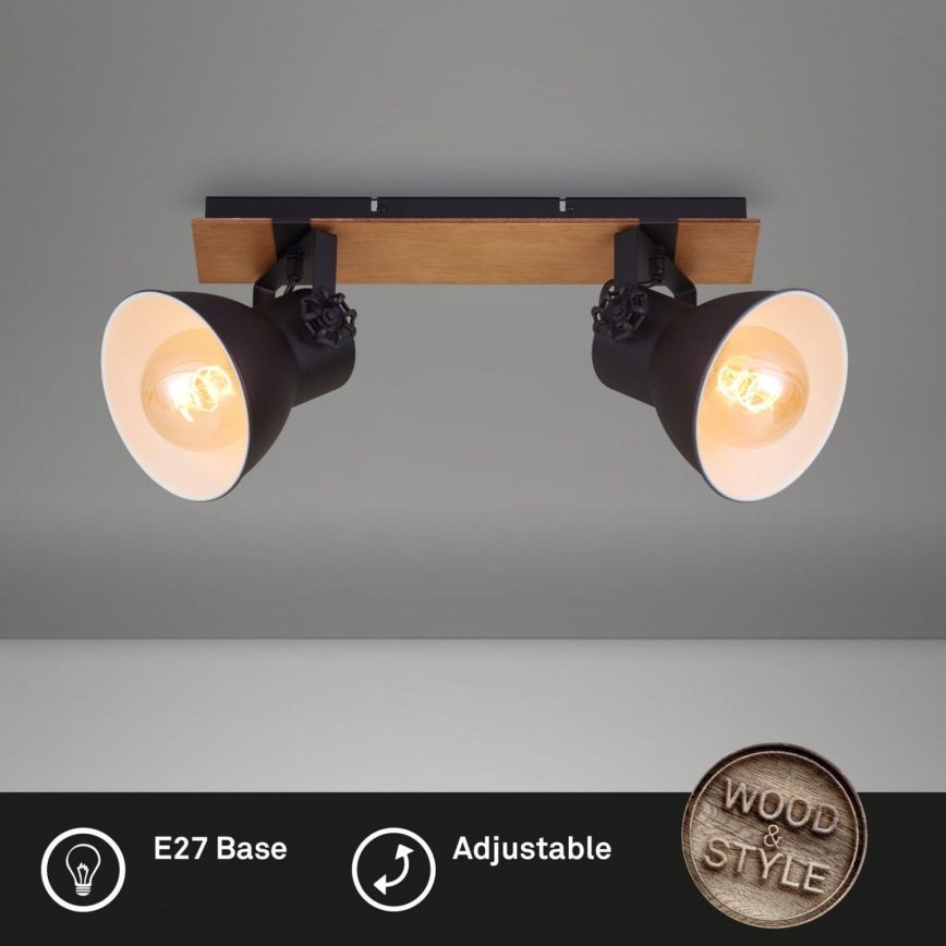 Briloner 2742-025 - Oświetlenie punktowe SPOTLIGHT 2xE27/40W/230V czarne/brązowe