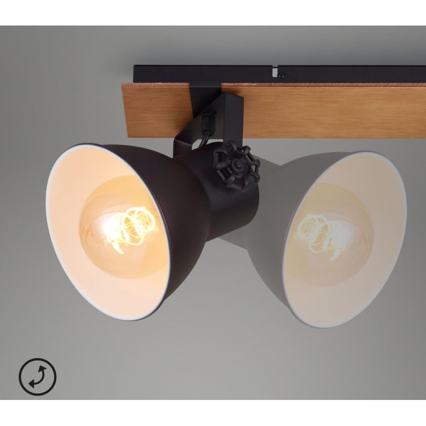 Briloner 2742-025 - Oświetlenie punktowe SPOTLIGHT 2xE27/40W/230V czarne/brązowe