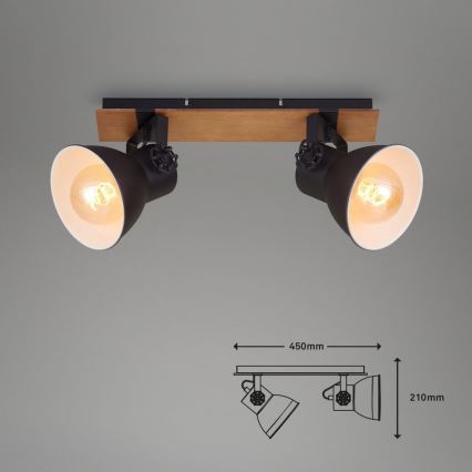 Briloner 2742-025 - Oświetlenie punktowe SPOTLIGHT 2xE27/40W/230V czarne/brązowe