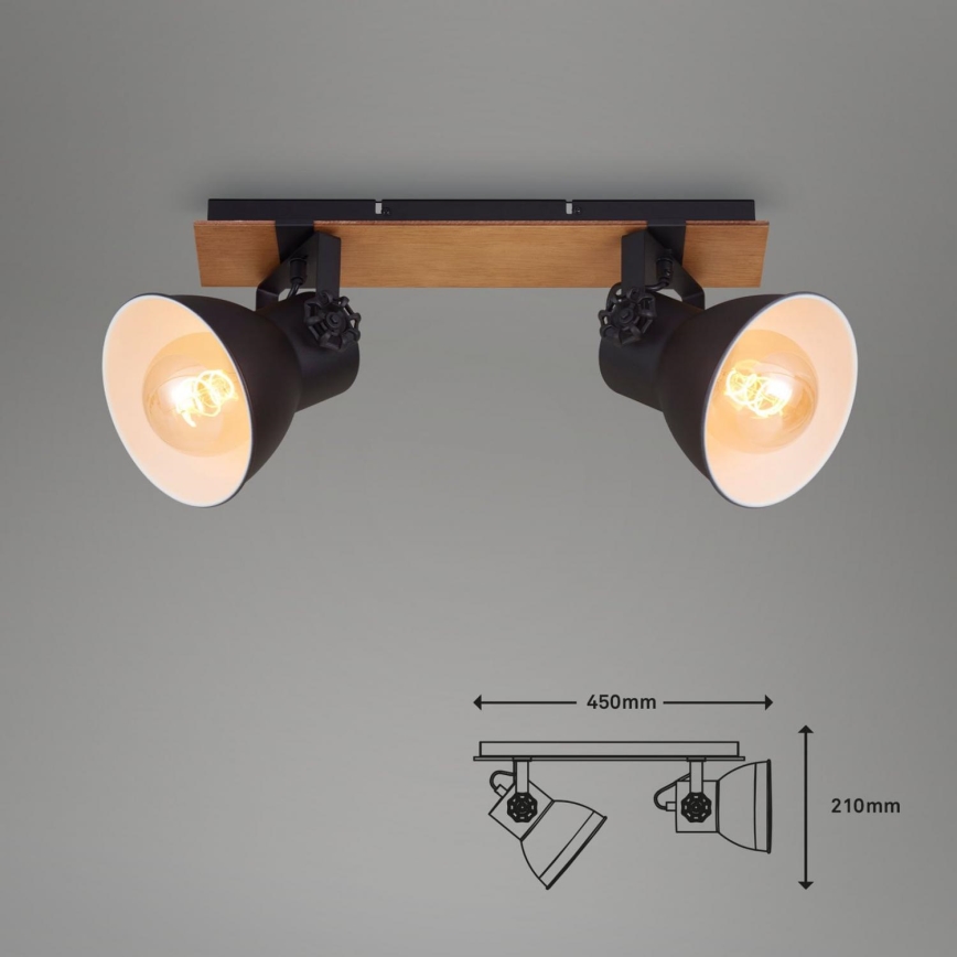 Briloner 2742-025 - Oświetlenie punktowe SPOTLIGHT 2xE27/40W/230V czarne/brązowe