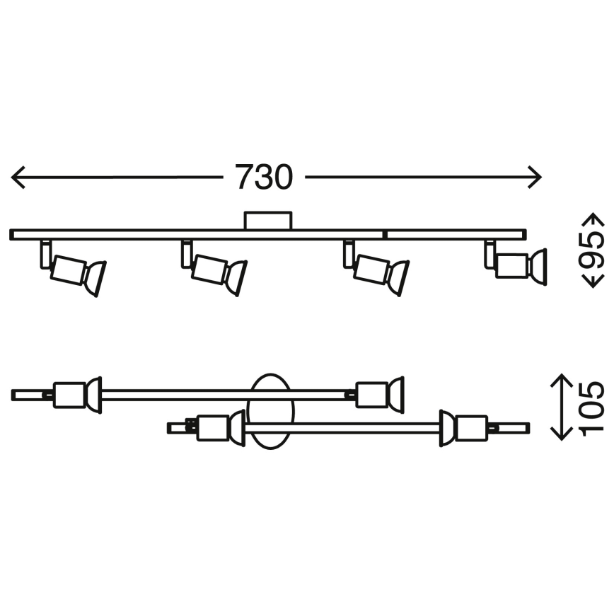 Briloner 2767-042 - LED Reflektor SIMPLE 4xGU10/3W/230V