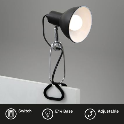 Briloner 2790-015 - Lampa z klipsem FIX 1xE14/8W/230V czarny/błyszczący chrom