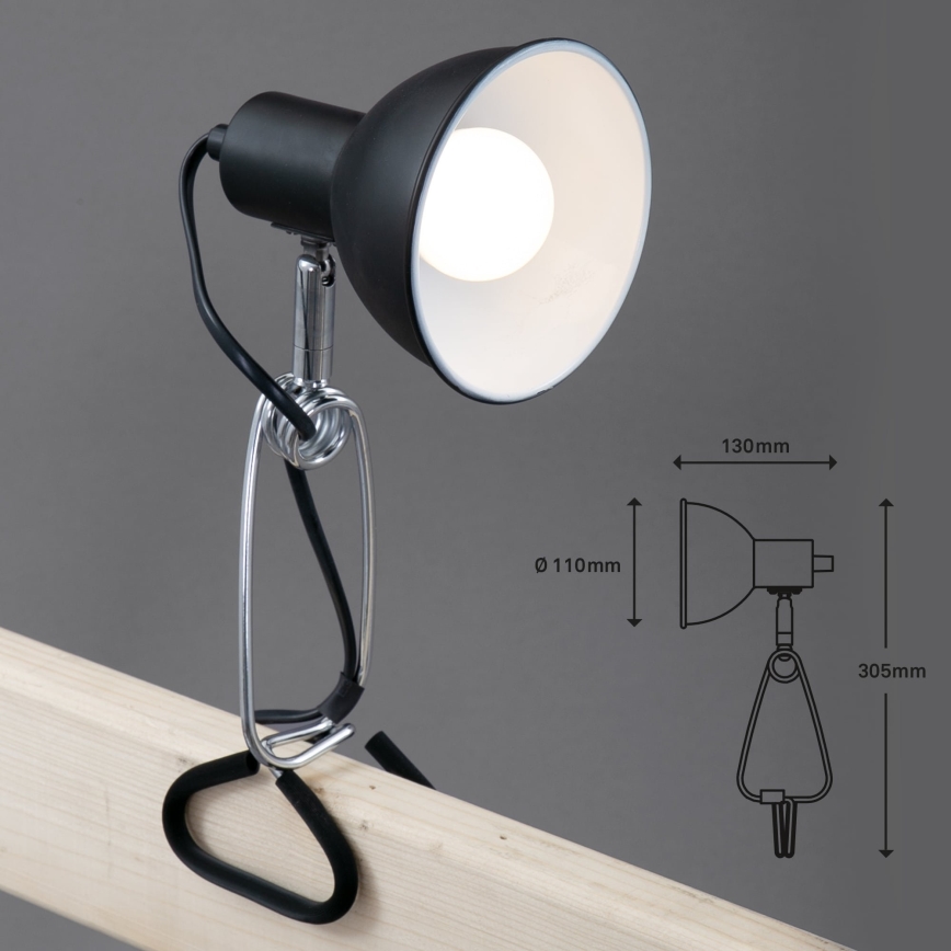 Briloner 2790-015 - Lampa z klipsem FIX 1xE14/8W/230V czarny/błyszczący chrom