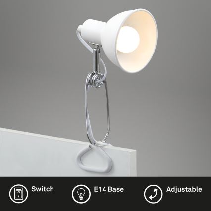 Briloner 2790-016 - Lampa z klipsem FIX 1xE14/8W/230V biała