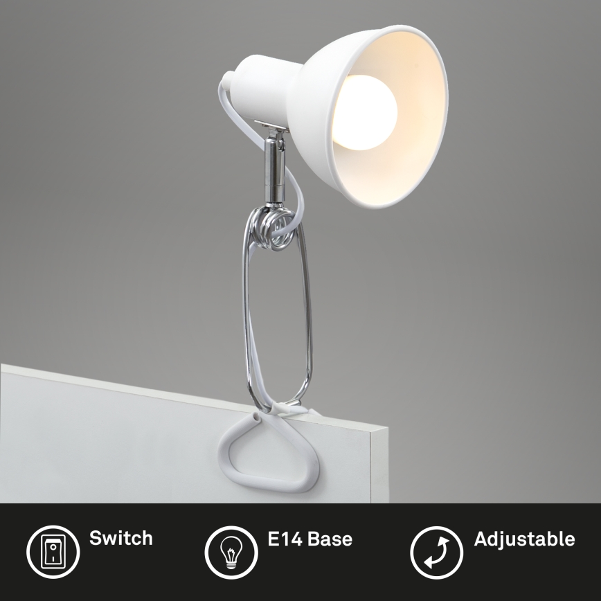 Briloner 2790-016 - Lampa z klipsem FIX 1xE14/8W/230V biała
