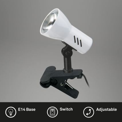 Briloner 2794/016P - Lampa z klipsem 1xE14/40W/230V czarna/biała