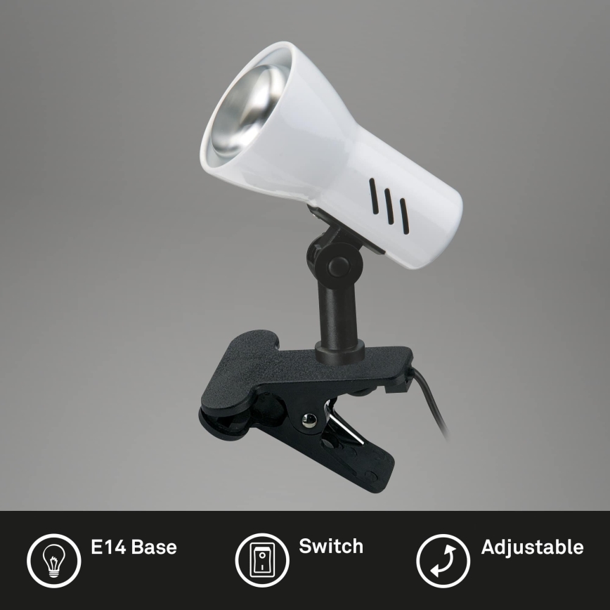 Briloner 2794/016P - Lampa z klipsem 1xE14/40W/230V czarna/biała