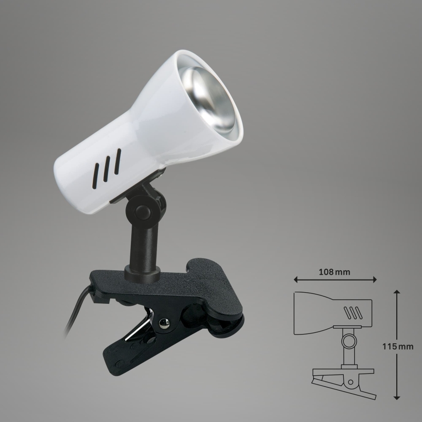 Briloner 2794/016P - Lampa z klipsem 1xE14/40W/230V czarna/biała