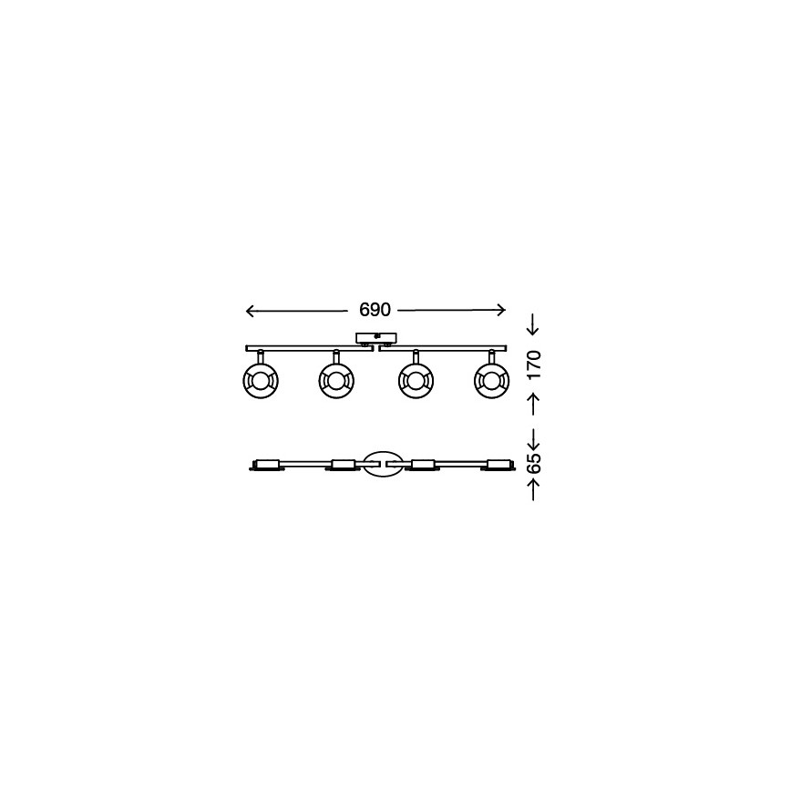 Briloner 2798-042 - LED Oświetlenie punktowe STONE 4xLED/4,5W/230V