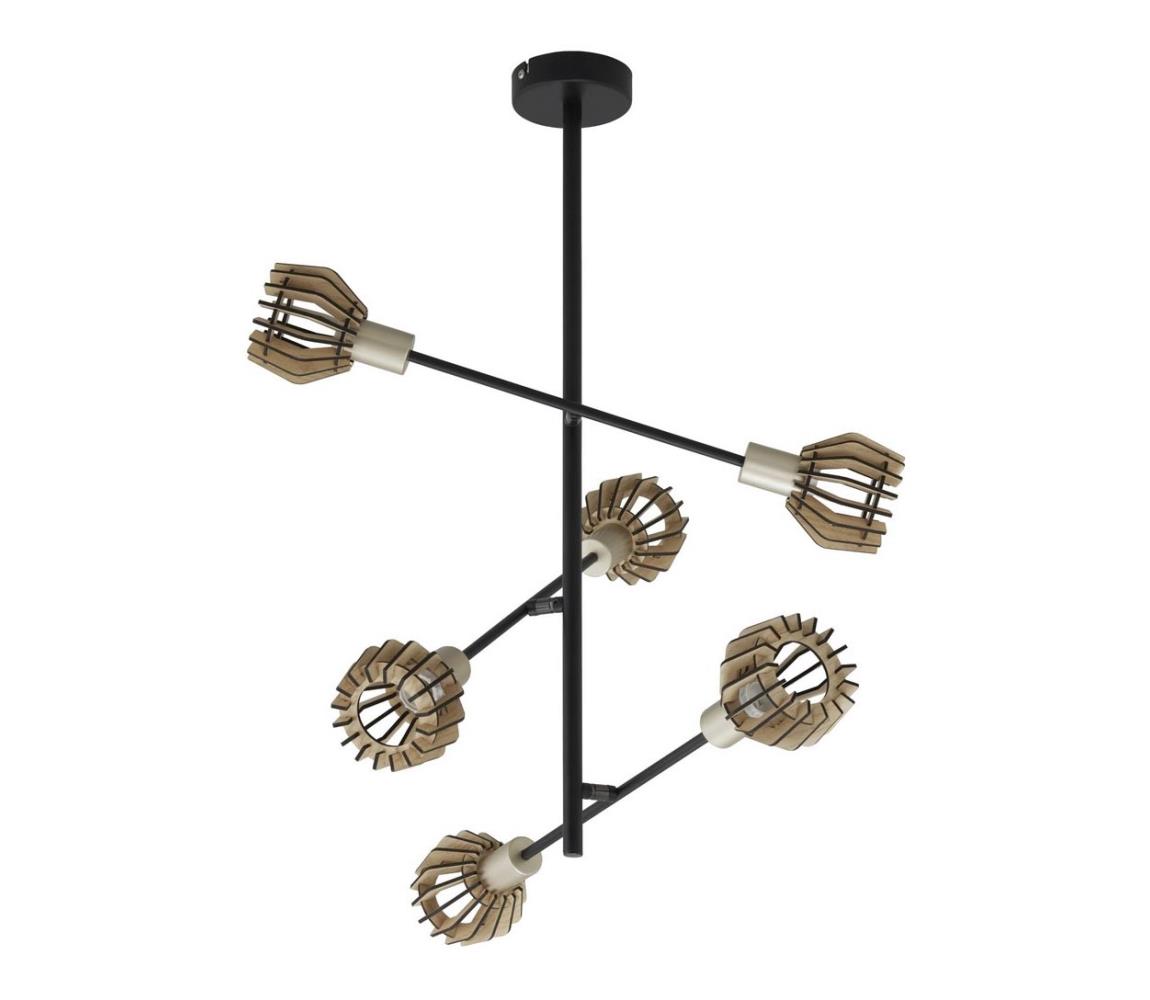 Briloner 2855-065 - Żyrandol NATURE 6xE14/5,5W/230V kauczukowiec