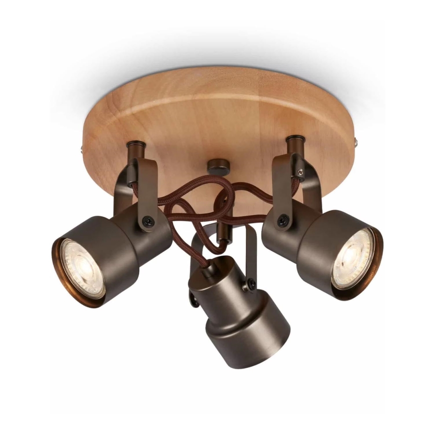 Briloner 2872-035 - LED Oświetlenie punktowe SPOTLIGHT 3xGU10/5W/230V brązowe