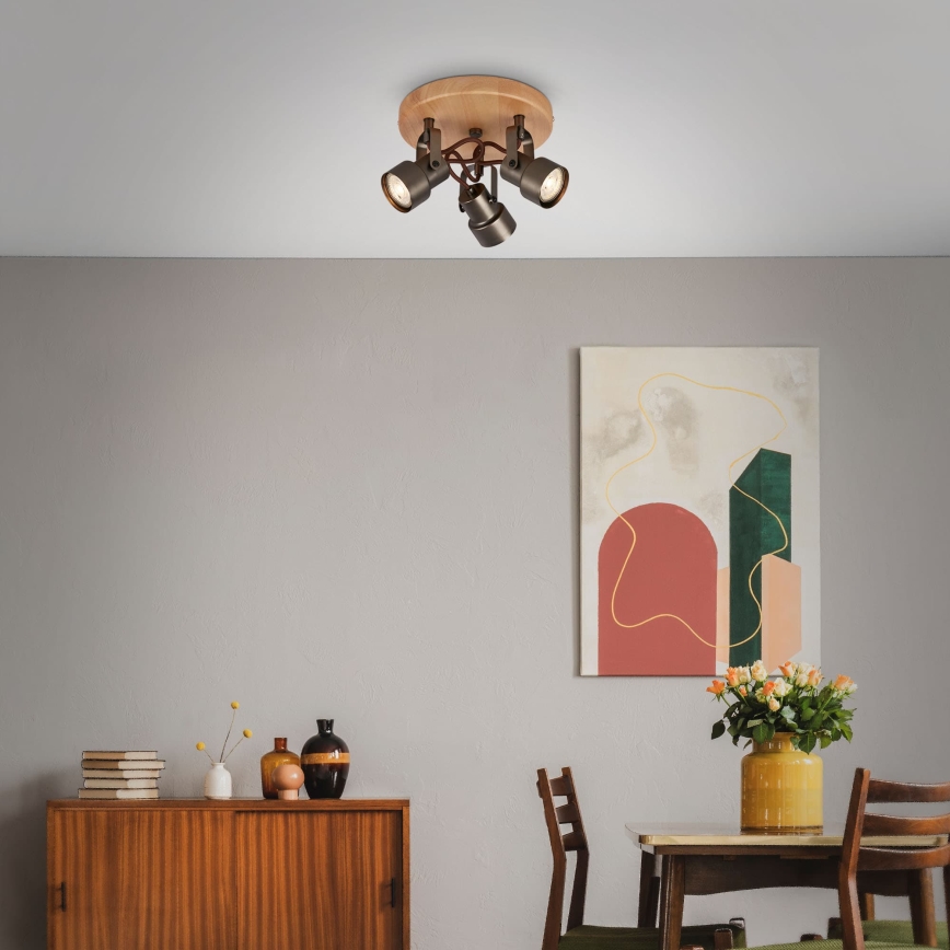 Briloner 2872-035 - LED Oświetlenie punktowe SPOTLIGHT 3xGU10/5W/230V brązowe