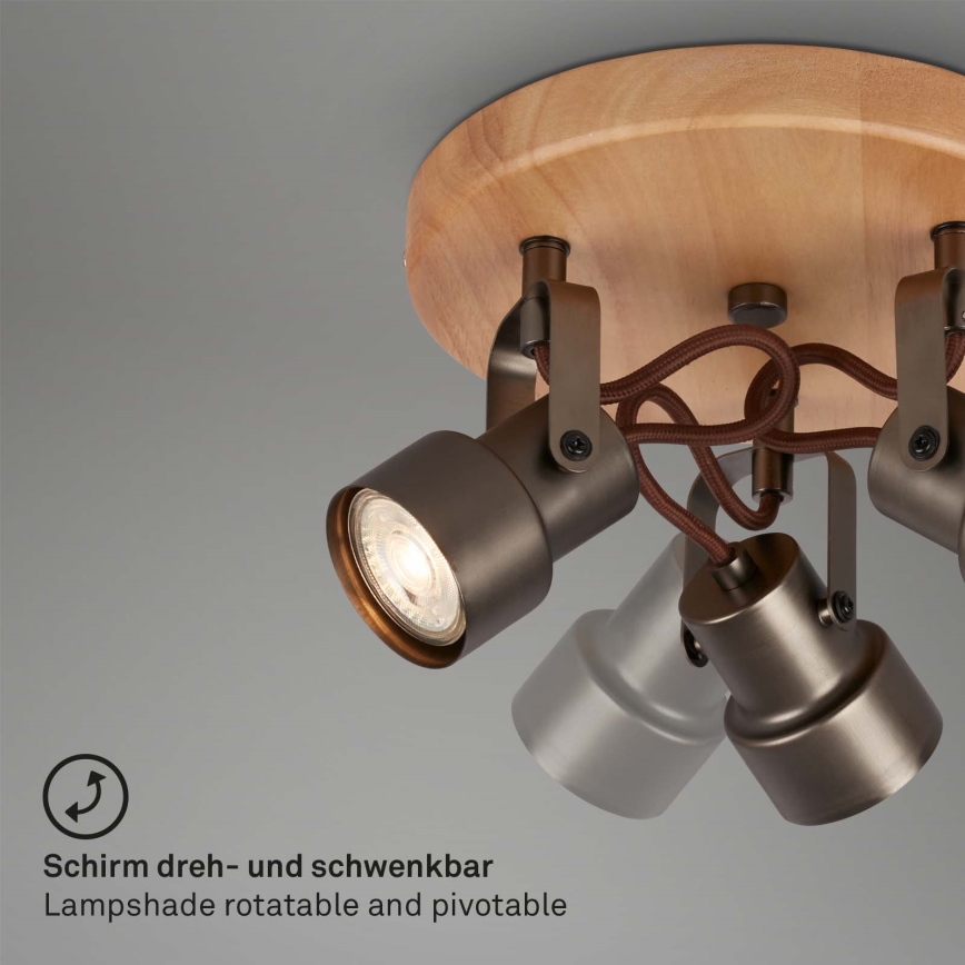 Briloner 2872-035 - LED Oświetlenie punktowe SPOTLIGHT 3xGU10/5W/230V brązowe
