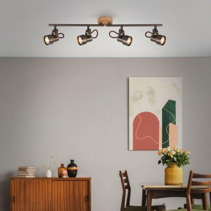 Briloner 2872-045 - LED Oświetlenie punktowe TAHUN 4xGU10/5W/230V 3000K brązowy