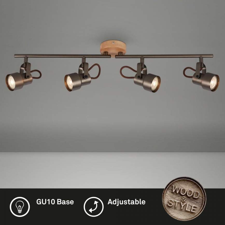 Briloner 2872-045 - LED Oświetlenie punktowe TAHUN 4xGU10/5W/230V 3000K brązowy