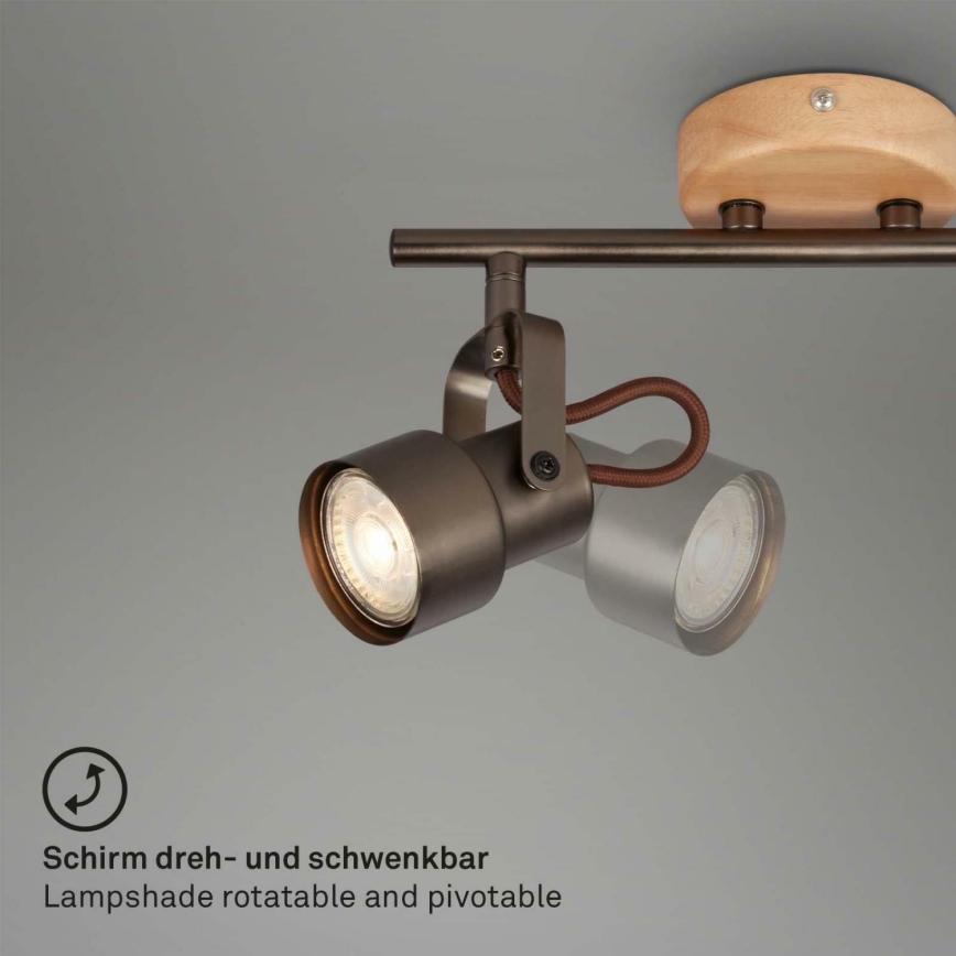 Briloner 2872-045 - LED Oświetlenie punktowe TAHUN 4xGU10/5W/230V 3000K brązowy