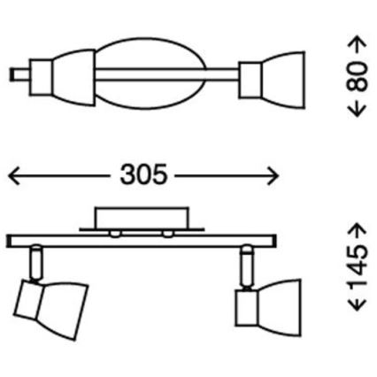 Briloner 2914-022 - LED Oświetlenie punktowe 2xGU10/3W/230V 3000K