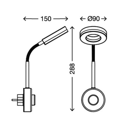 Briloner - 2955-012P - LED Kinkiet do gniazdka CIRCLE LED/4,5W/230V