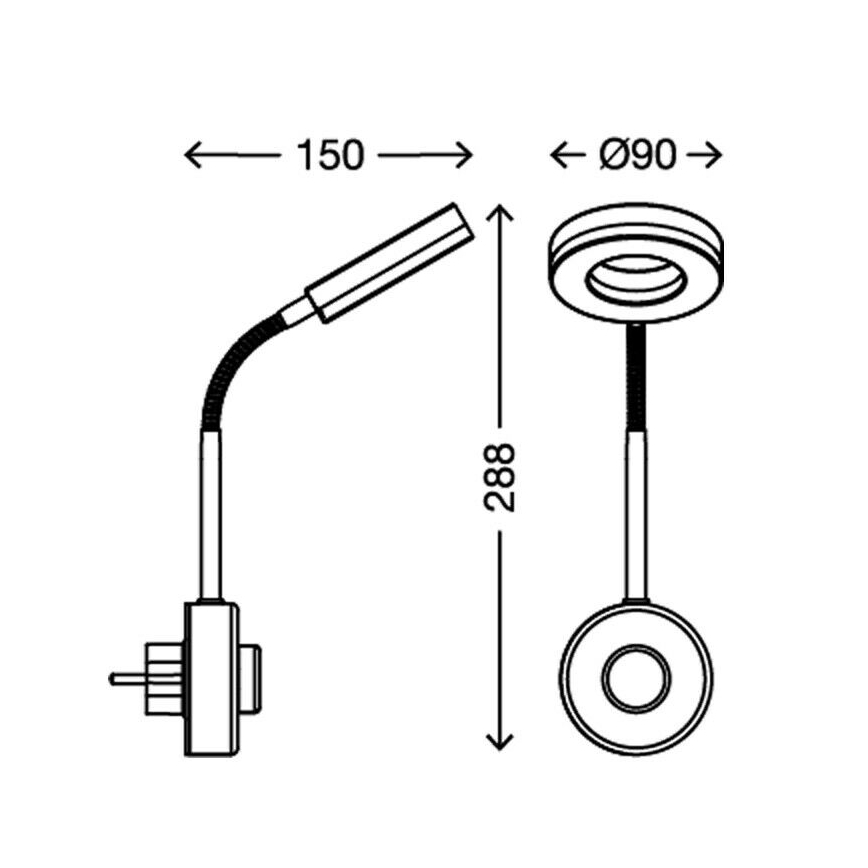 Briloner - 2955-012P - LED Kinkiet do gniazdka CIRCLE LED/4,5W/230V