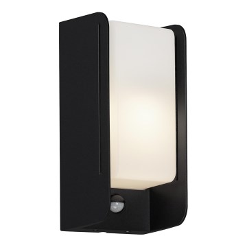 Briloner 3017-015 - Zewnętrzny kinkiet z czujnikiem BOKS 1xE27/12W/230V IP44