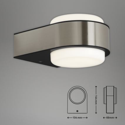 Briloner 3035-012- LED Kinkiet zewnętrzny HANAU LED/6,5W/230V IP44 matowy chrom