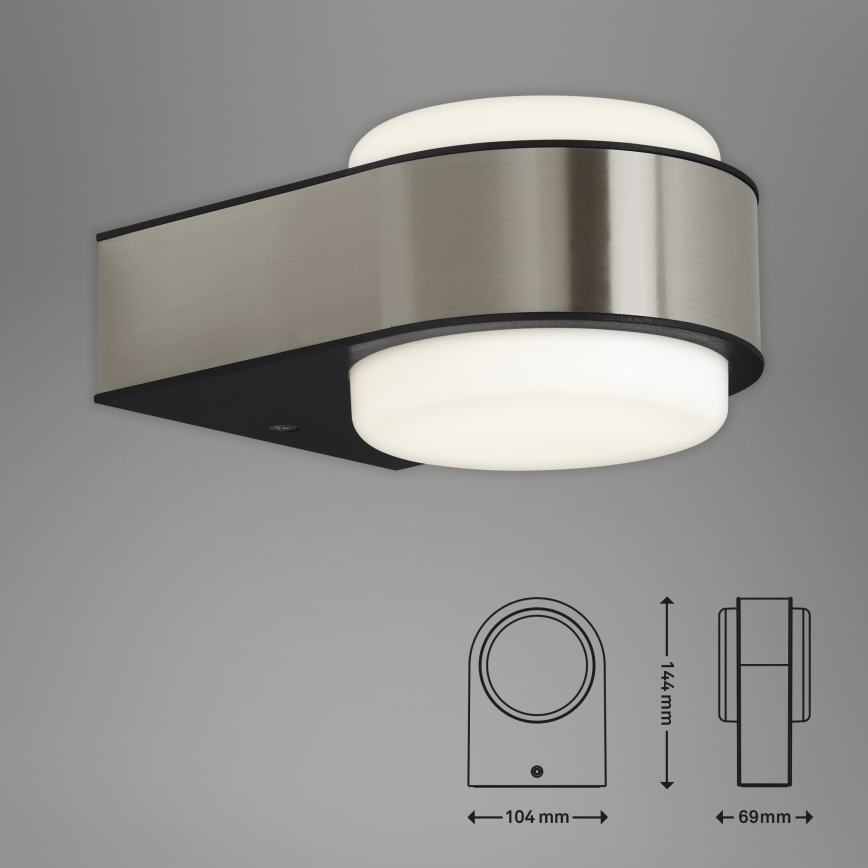 Briloner 3035-012- LED Kinkiet zewnętrzny HANAU LED/6,5W/230V IP44 matowy chrom