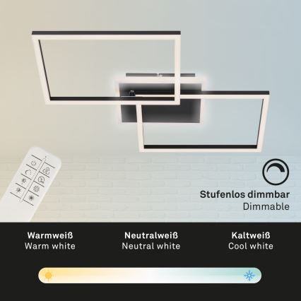 Briloner 3049-015 - LED Plafon ściemnialny FRAME LED/40W/230V + pilot zdalnego sterowania