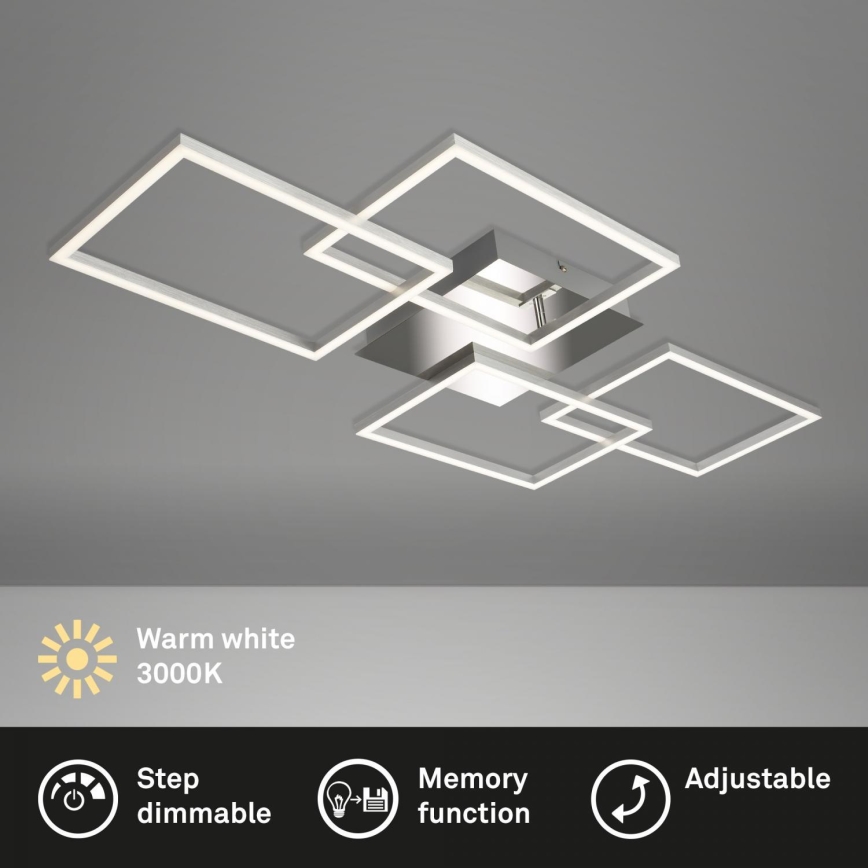 Briloner 3091-018 - LED Plafon ściemnialny FRAME LED/30W/230V chrom błyszczący