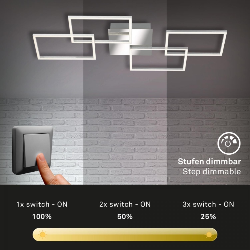 Briloner 3091-018 - LED Plafon ściemnialny FRAME LED/30W/230V chrom błyszczący