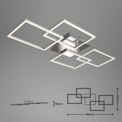 Briloner 3091-018 - LED Plafon ściemnialny FRAME LED/30W/230V chrom błyszczący